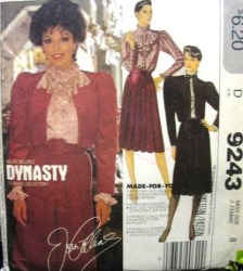 9243 MCCALLS  DYNASTY JACKET,  BLOUSE,  SKIRT, BELT 84 PATTERN 8